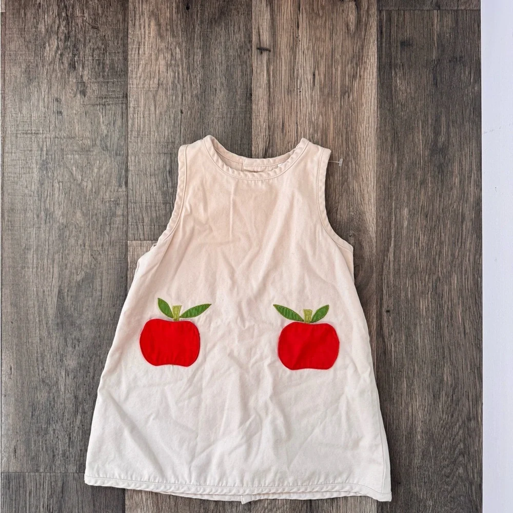GAP Cream Sleeveless Tank Dress with Red Detail